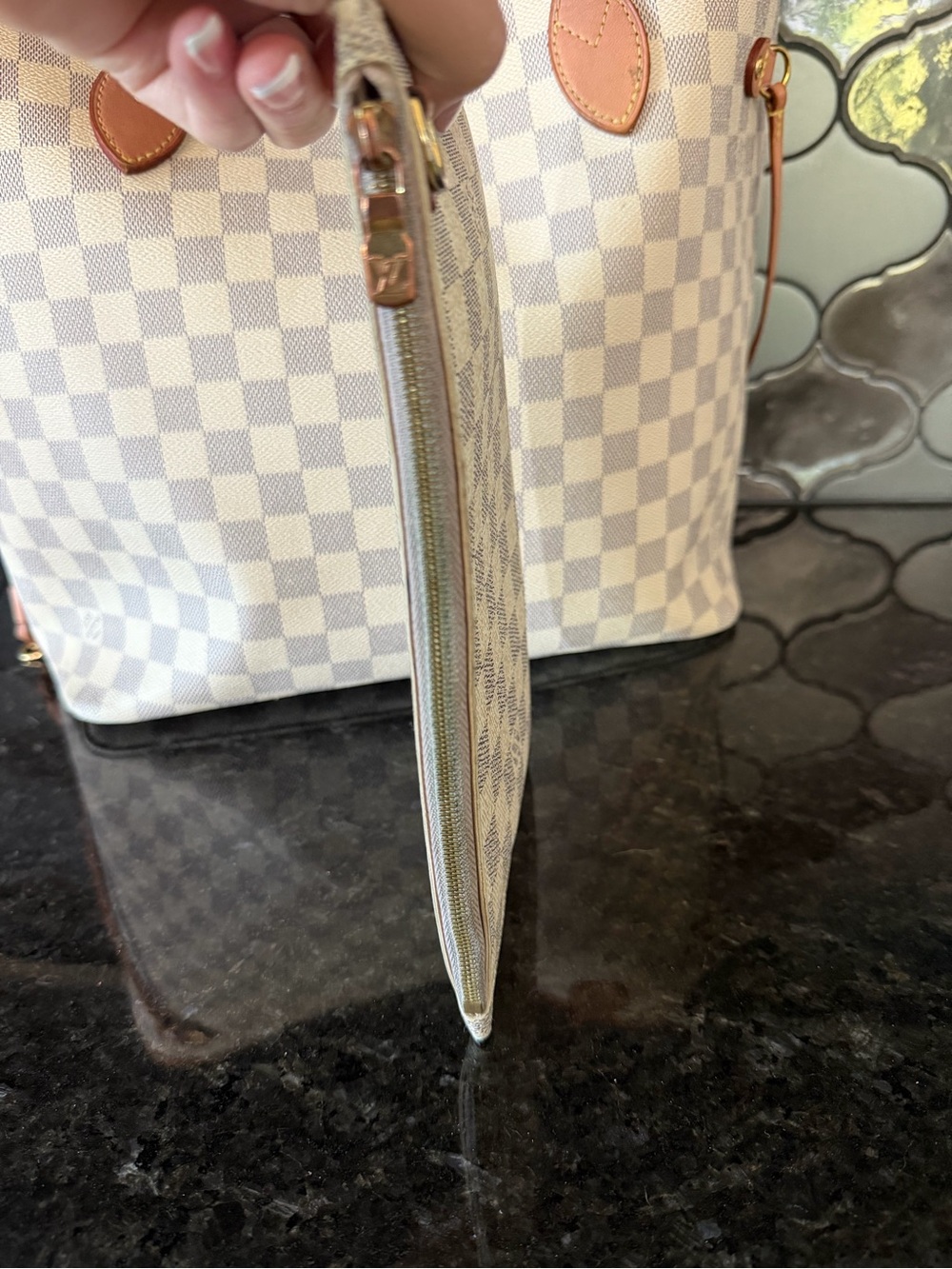Louis Vuitton Damier Azur Check Zip Pouch - Picture 6 of 6